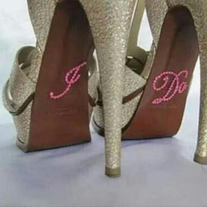 I Do and Me Too Wedding Shoes Stilettos Glitter Stickers - WeddingConfetti