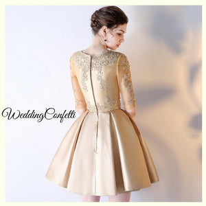 The Arissa Gold Embroidered Dress - WeddingConfetti