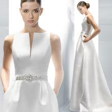 Load image into Gallery viewer, The Roxanda Wedding Bridal Satin Gown (Customisable) - WeddingConfetti