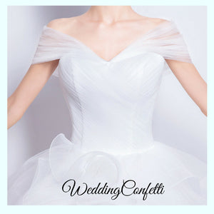 The Roselle Wedding Bridal Off Shoulder Gown - WeddingConfetti