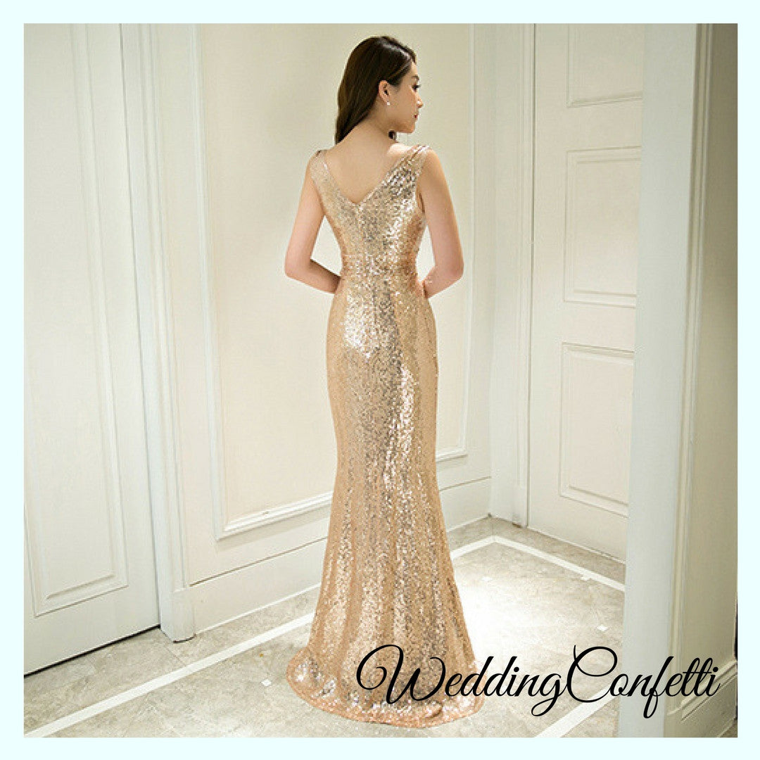 The Erinsa Gold Sleeveless Evening Gown WeddingConfetti The Erinsa Gold Sleeveless Evening Gown WeddingConfetti