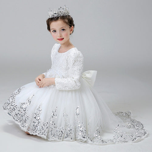 The Janny Flower Girl Dress (Long Sleeves) (Available in 3 colours) - WeddingConfetti