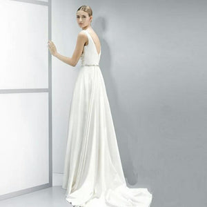 The Roxanne Wedding Bridal Satin Gown (Customisable) - WeddingConfetti