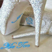 Load image into Gallery viewer, I Do and Me Too Wedding Shoes Stilettos Glitter Stickers - WeddingConfetti