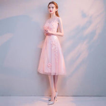 Load image into Gallery viewer, The Riley Pink/Champagne Sleeveless Tulle Gown - WeddingConfetti