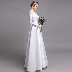The Heatherly Wedding Bridal Illusion Sleeve Lace Gown - WeddingConfetti
