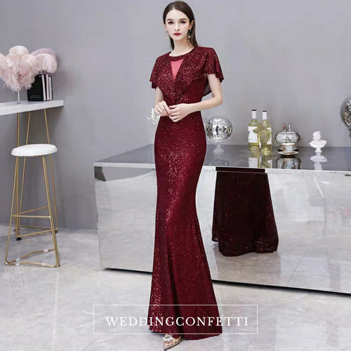 The Lorniston Sequined Red Gown - WeddingConfetti