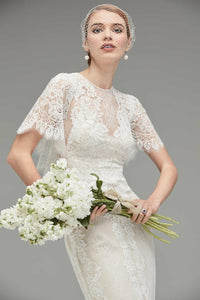 The Keranda Wedding Bridal Drape Sleeve Lace Gown - WeddingConfetti