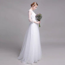 Load image into Gallery viewer, The Yolanda Wedding Bridal Illusion Sleeve Lace Gown - WeddingConfetti