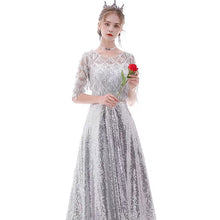 Load image into Gallery viewer, The Kumie Long Sleeve Black/Red/Pink/Silver Gown - WeddingConfetti
