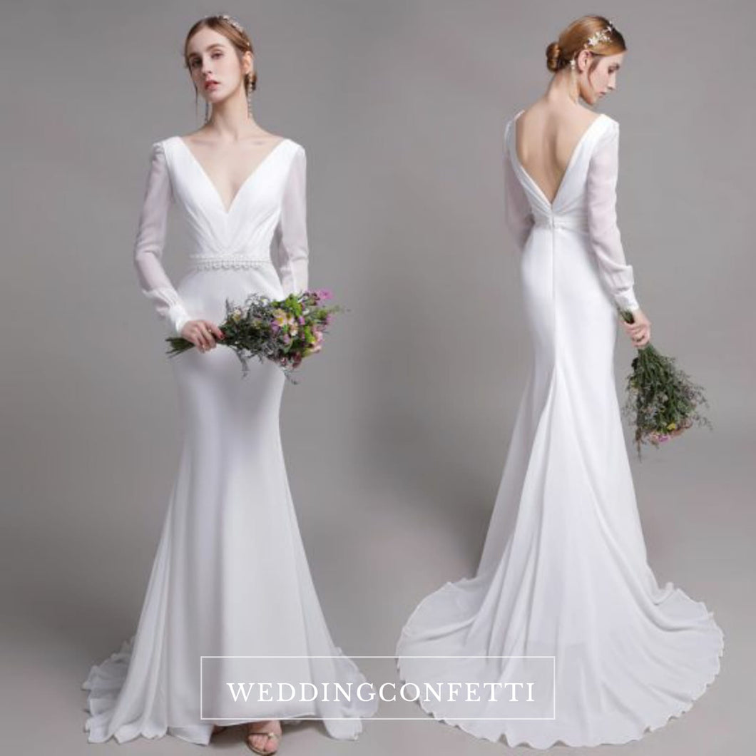 The Yolanda Wedding Bridal Long Sleeve Gown - WeddingConfetti