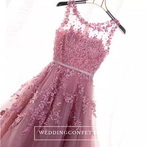 The Rose Pink/Red Lace Sleeveless Dress - WeddingConfetti