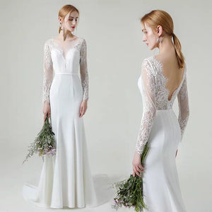 The Gabrielle Wedding Bridal Long Sleeves Lace Gown - WeddingConfetti