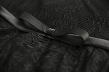 Load image into Gallery viewer, The Lerynn Short Sleeve Black Gown - WeddingConfetti