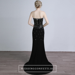 The Candice Black Fishtail Dress / Gown - WeddingConfetti