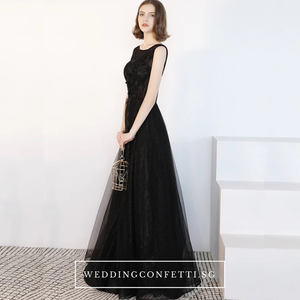 The Cacie Sleeveless Black Gown - WeddingConfetti