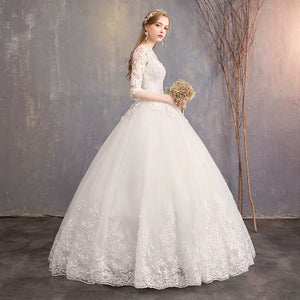 The Quinlee Wedding Bridal Illusion Long Sleeves Gown - WeddingConfetti