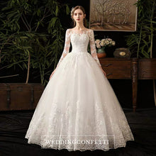 Load image into Gallery viewer, The Quentine Wedding Bridal Illusion Long Sleeves Gown - WeddingConfetti