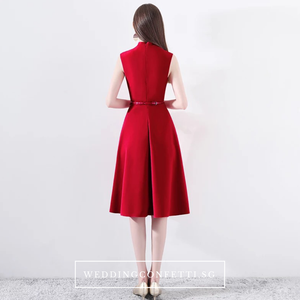 The Wendy Structured A-line Black / Red Midi Dress - WeddingConfetti