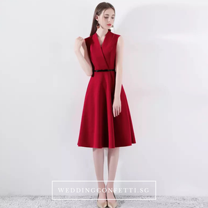The Wendy Structured A-line Black / Red Midi Dress - WeddingConfetti