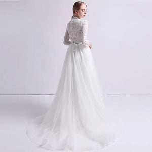 The Krasloe Wedding Bridal Long Sleeves Lace Gown - WeddingConfetti