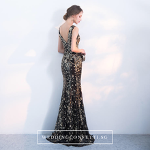 Load image into Gallery viewer, The Ariana Black Gold Sleeveless Dress - WeddingConfetti