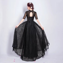 Load image into Gallery viewer, The Lerynn Short Sleeve Black Gown - WeddingConfetti
