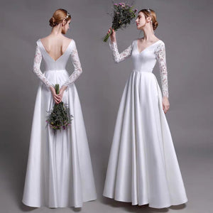 The Heatherly Wedding Bridal Illusion Sleeve Lace Gown - WeddingConfetti