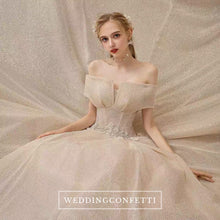 Load image into Gallery viewer, The Fenelee Wedding Bridal Off Shoulder Champagne Gown - WeddingConfetti
