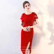 Load image into Gallery viewer, The Melinda Black / Red / Wine Red Lace Gown - WeddingConfetti