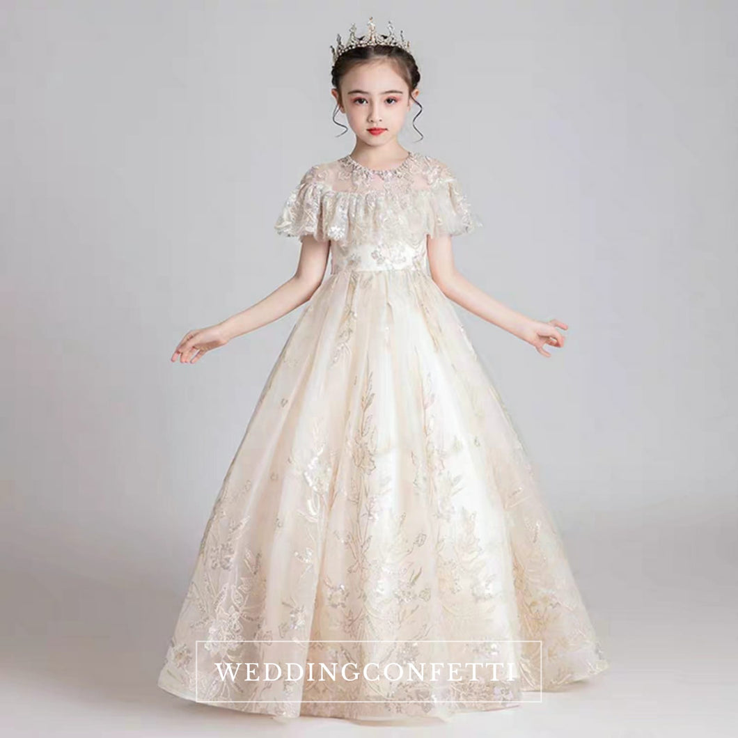 The Kyla Champagne Flower Girl Dress - WeddingConfetti