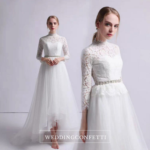 The Krasloe Wedding Bridal Long Sleeves Lace Gown - WeddingConfetti