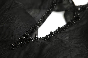 The Lerynn Short Sleeve Black Gown - WeddingConfetti