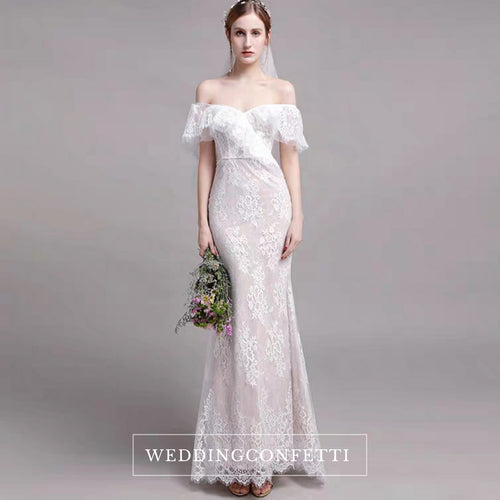 The Winslet Wedding Bridal Off Shoulder Lace Dress - WeddingConfetti