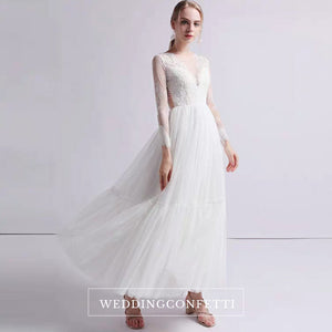 The Petrio Wedding Bridal Illusion Sleeves Lace Gown - WeddingConfetti