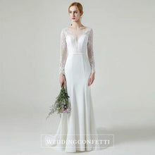 Load image into Gallery viewer, The Gabrielle Wedding Bridal Long Sleeves Lace Gown - WeddingConfetti