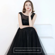 Load image into Gallery viewer, The Cacie Sleeveless Black Gown - WeddingConfetti