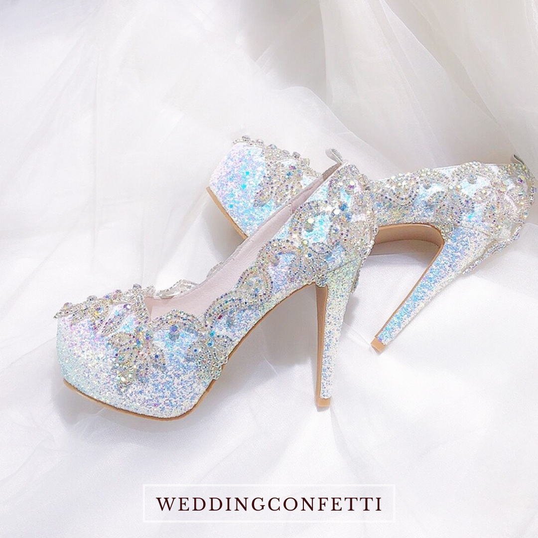 White high heel hot sale shoes for wedding