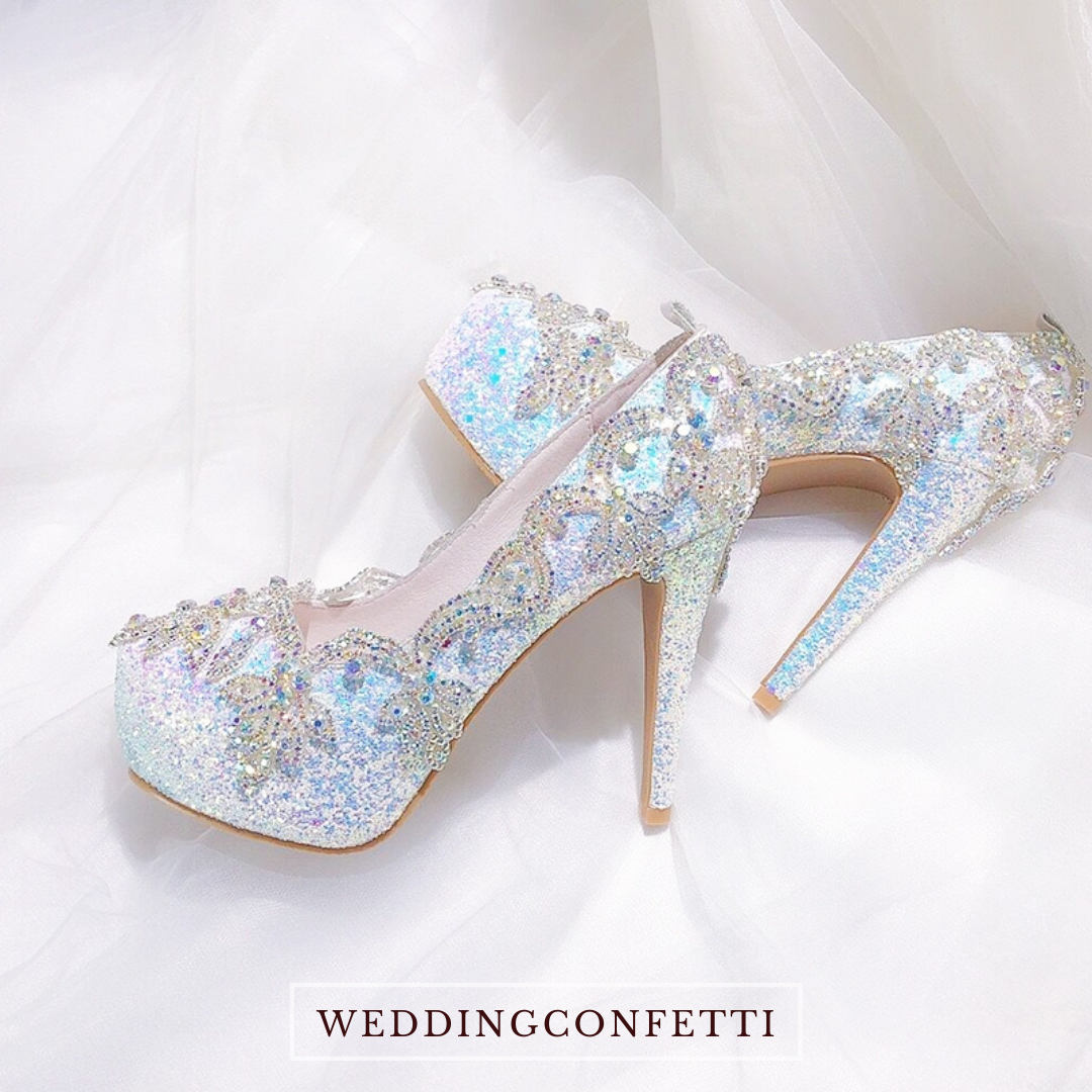 White bling wedding shoes online