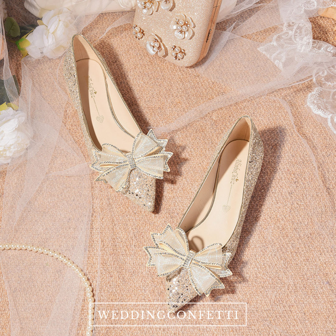 Champagne lace sales wedding shoes