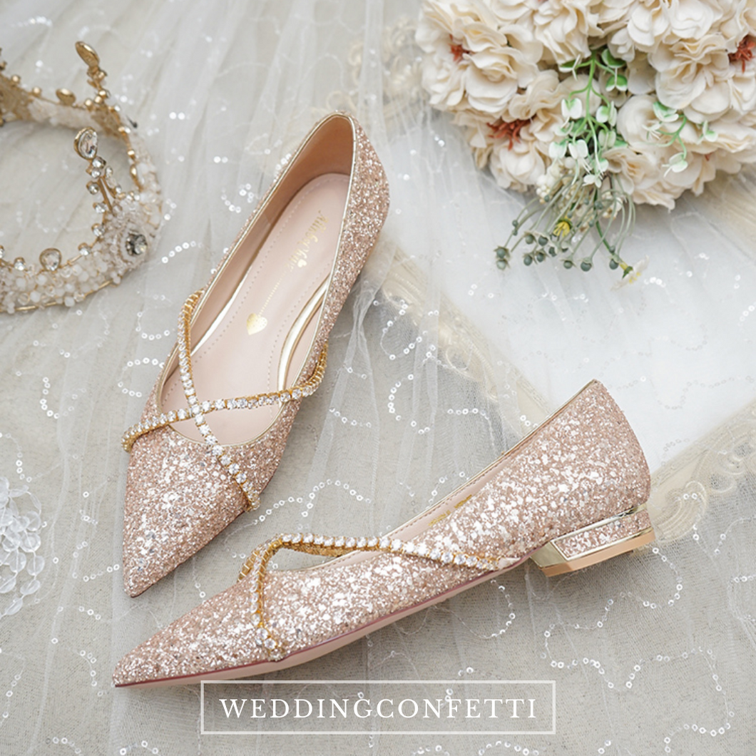 The Hanny Wedding Bridal Champagne Flats