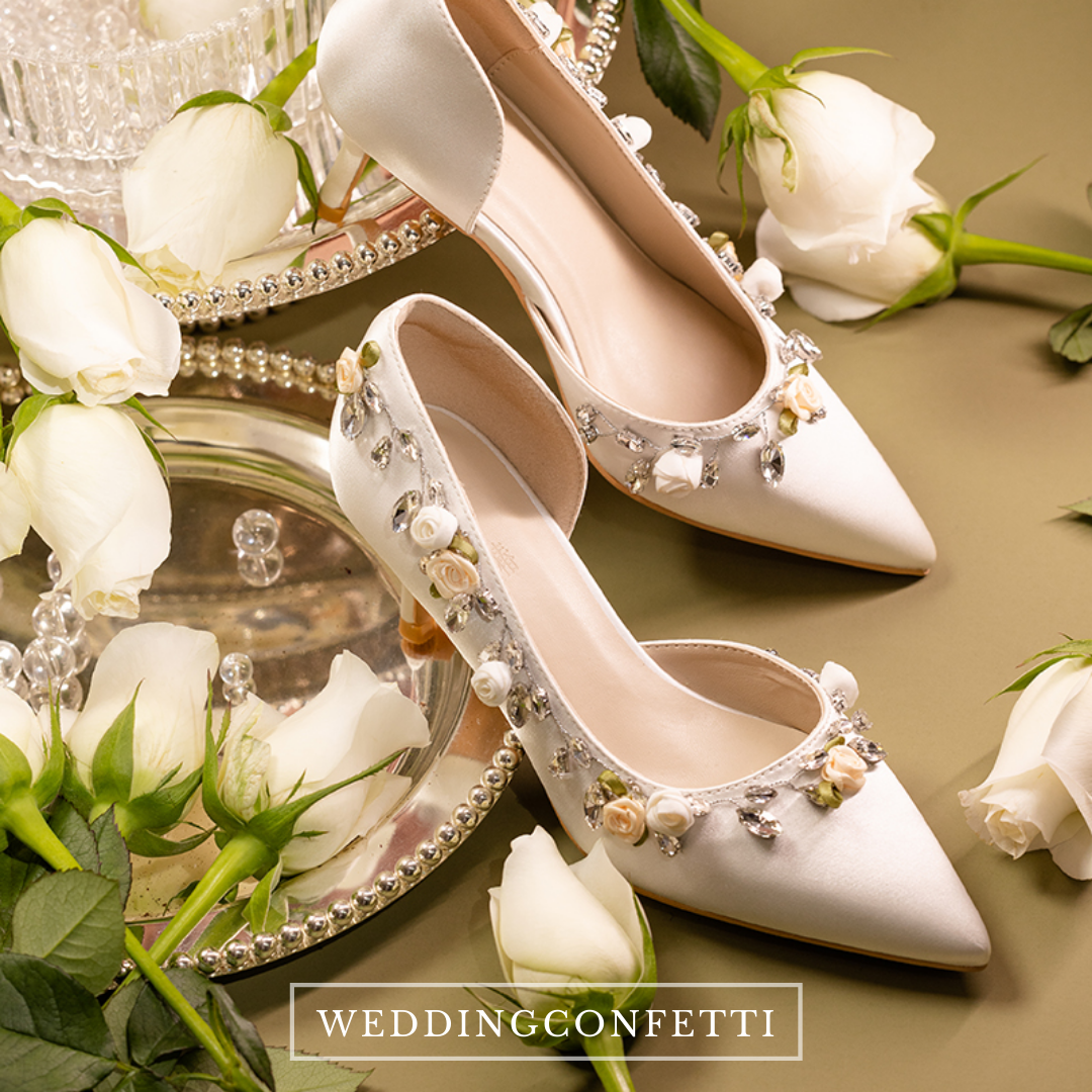 White 2025 floral heels