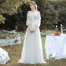 Load image into Gallery viewer, The Marjorie Wedding Bridal Off Shoulder Long Sleeves Gown