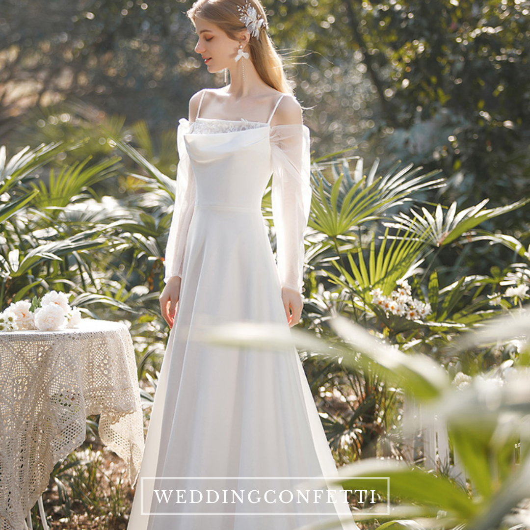 White sleeve 2025 wedding dress