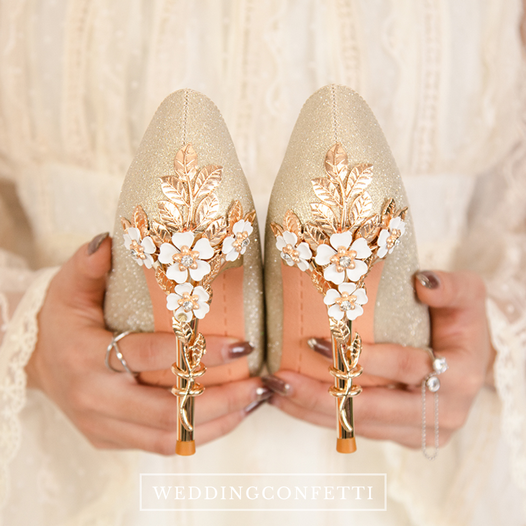 Gold 2025 wedding slippers