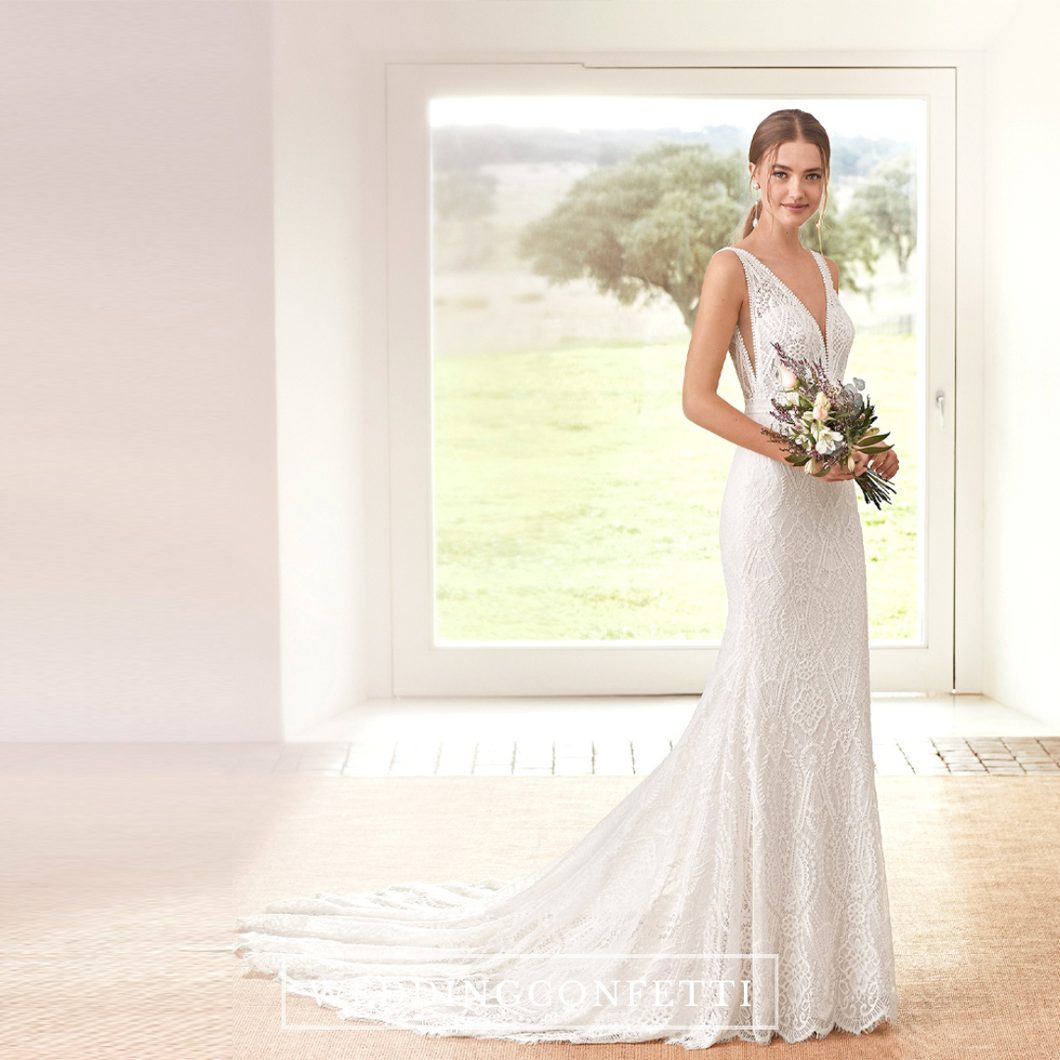 The Carleigh Wedding Bridal Sleeveless Lace Gown