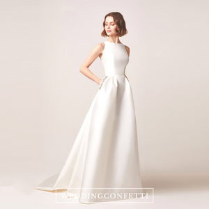 The Corinda Wedding Bridal Satin Sleeveless Gown