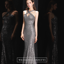 Load image into Gallery viewer, The Rhonda Halter Sequined Gown (Available in 2 Colours)