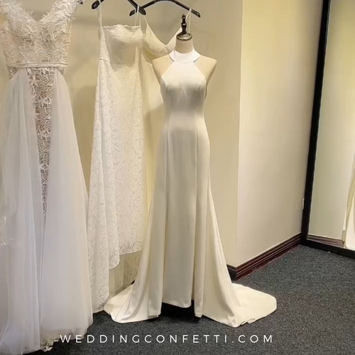 The Gael Wedding Bridal Halter Dress