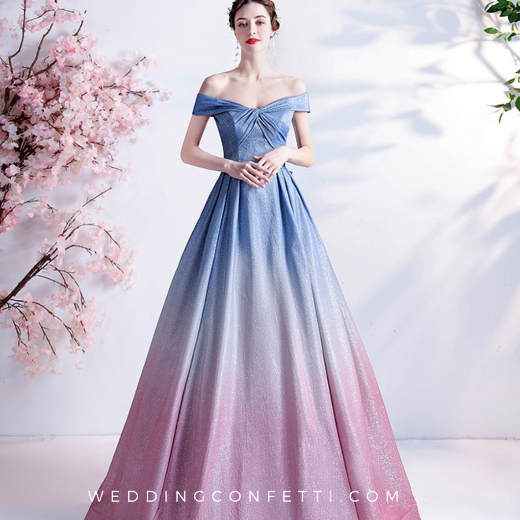 pink and blue ombre dress Pink and Blue Wedding Dress, "cotton Candy Colors", Ombre, Dip Dye, Size 4, New, Alfred Angelo